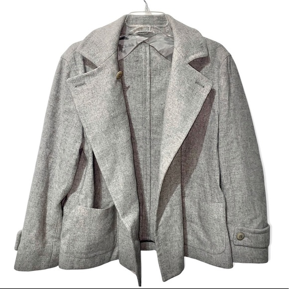 MAXMARA Wool Two Button Coat Made in Italy Size 14 XL - Picture 2 of 10